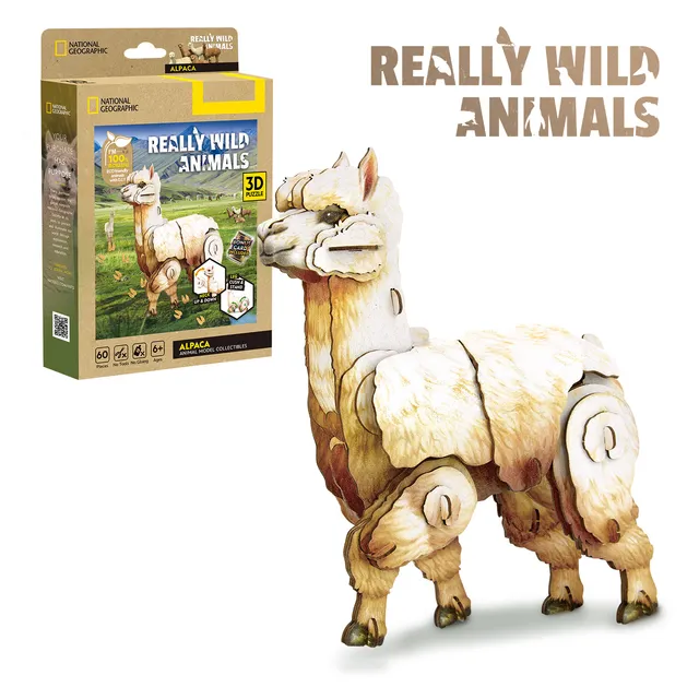 cubic-fun-really-wild-animals-ds1207h-alpaka-3d-puzzle-tierfigur image 1