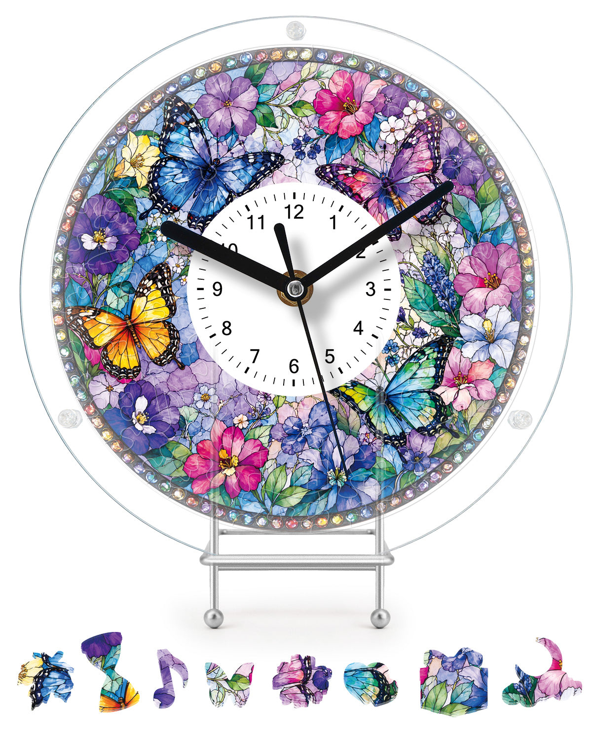 kaayee-butterfly-blossom-garden-puzzle-uhr-regular-schmetterling image 1