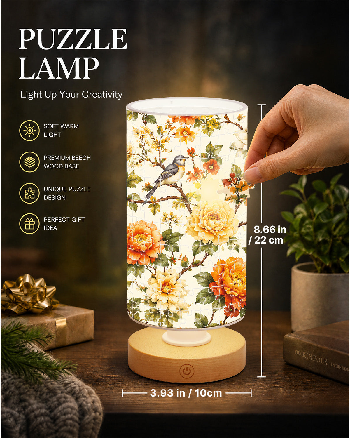 kaayee-night-light-golden-rose-birdsong-nachtlicht-zylindrisch image 4
