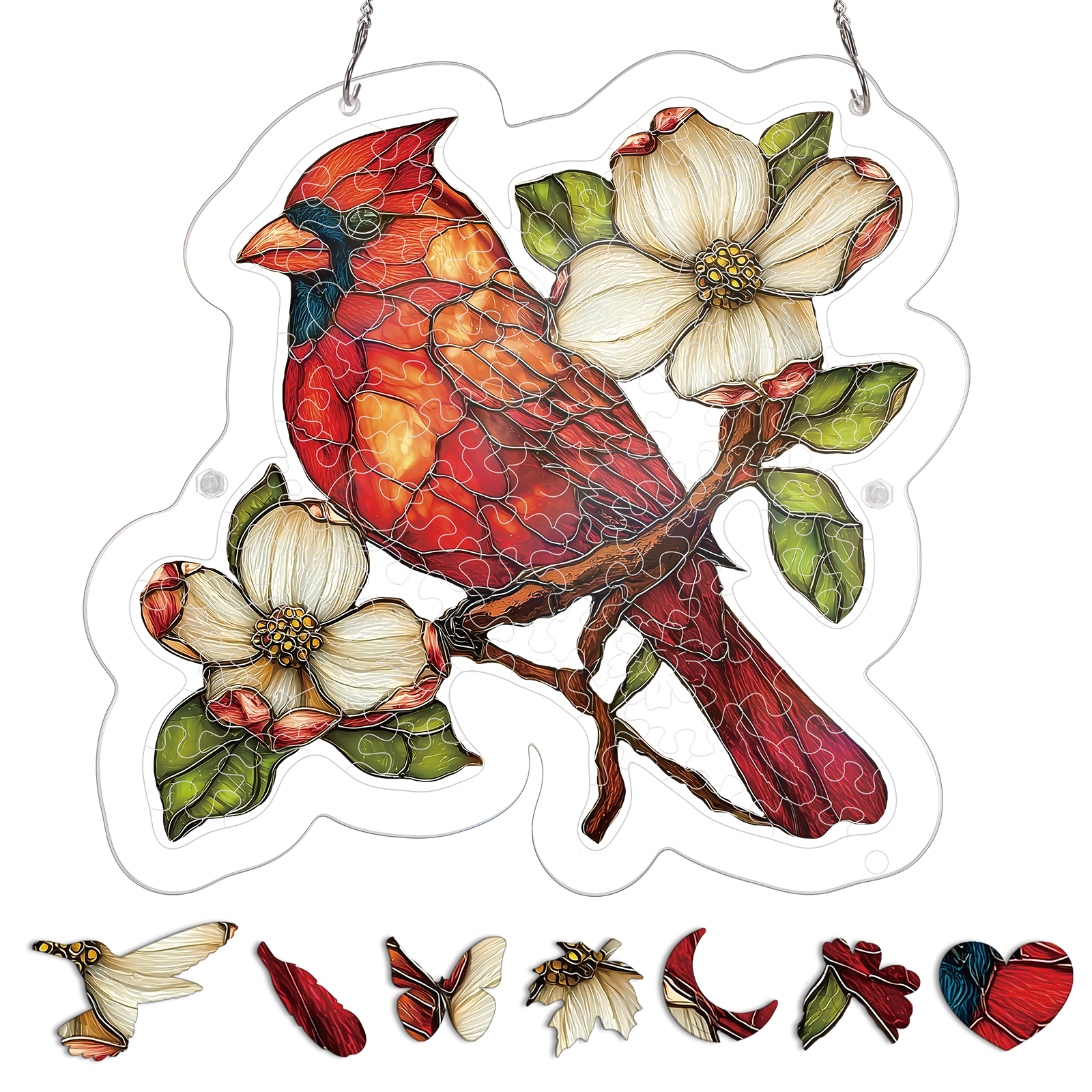 kaayee-suncatcher-puzzle-magnolia-cardinal-fensterbild-medium image 3