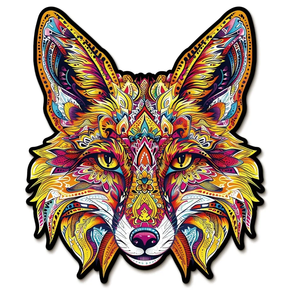kaayee-wooden-puzzle-fiery-fox-holzpuzzle-m-fuchs-mandala image 1
