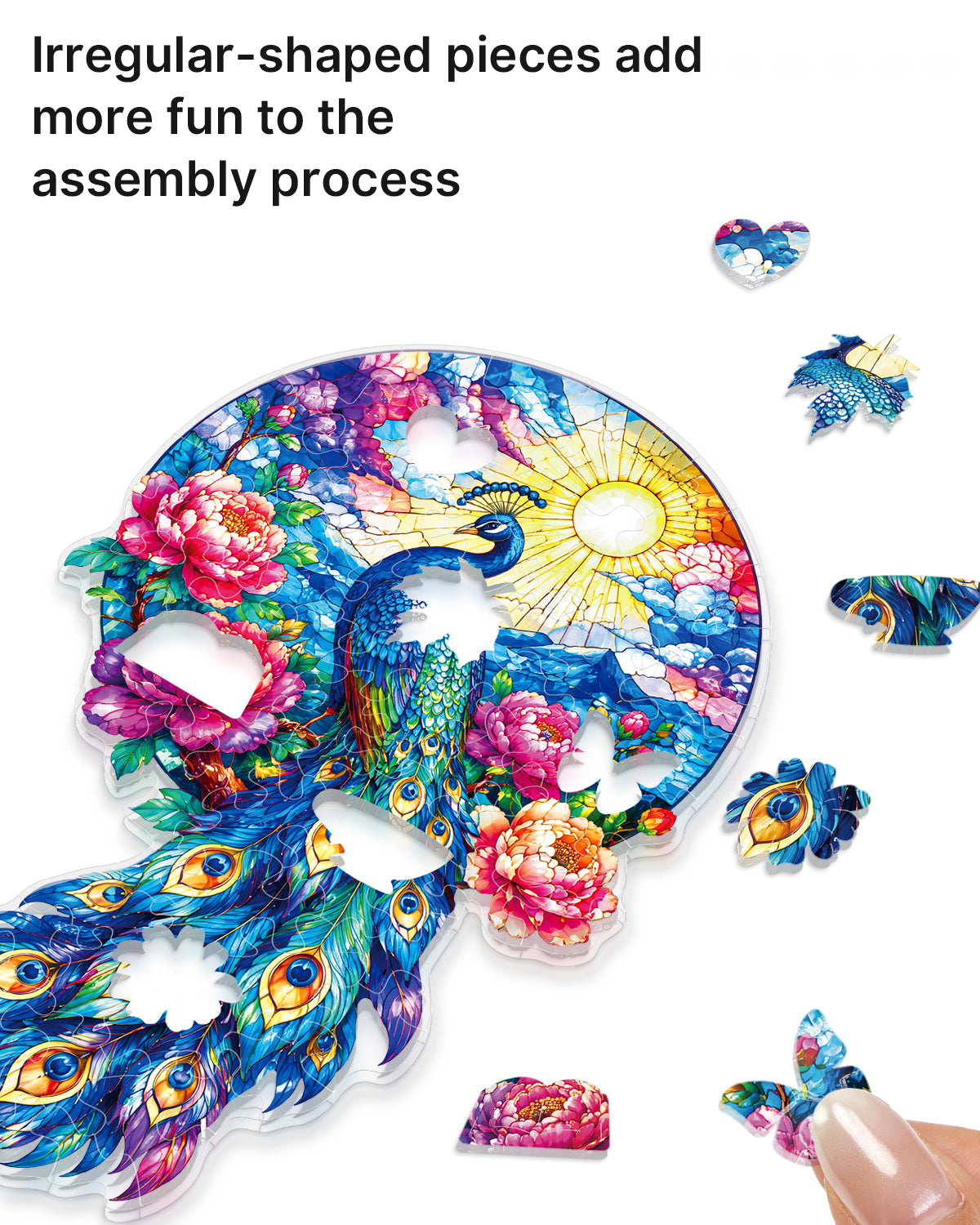 kaayee-moonlit-peacock-garden-suncatcher-fensterbild-medium image 2