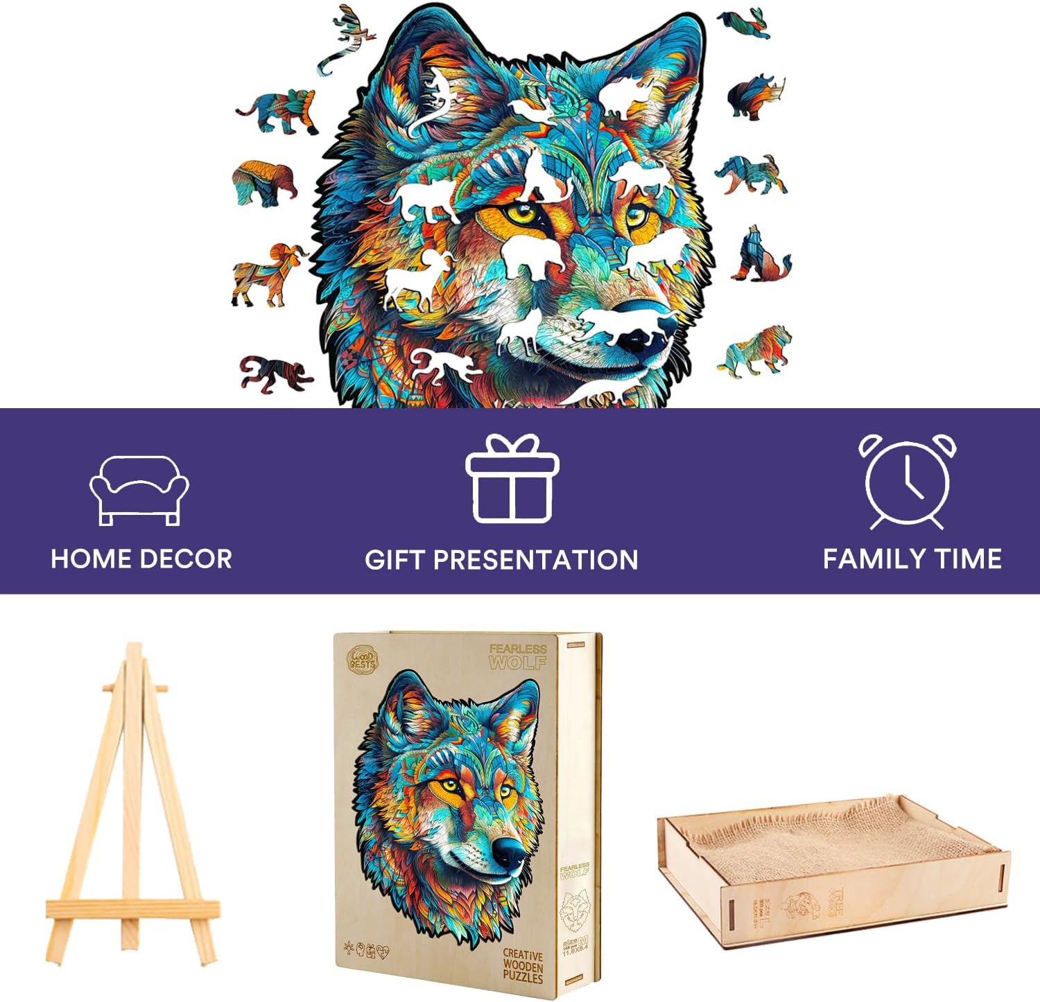 jigfoxy-wolf-holzpuzzle-m-160-teile-wolf-motiv image 5