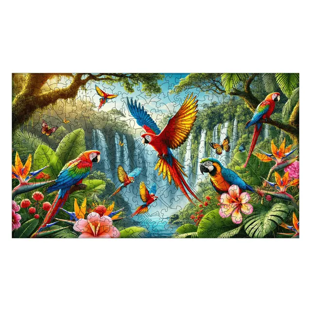 magicholz-papageieninsel-holzpuzzle-310-teile-dschungel image 1