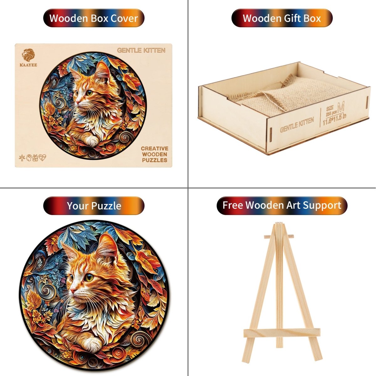 kaayee-wooden-puzzle-gentle-kitten-holzpuzzle-katze image 3