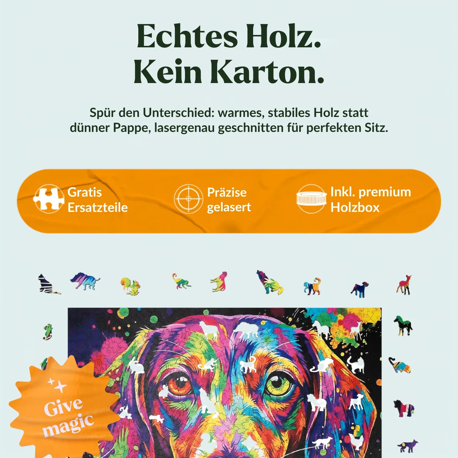 magicholz-holzpuzzle-bunter-dackel-1000-teile-mit-spezialteilen image 3