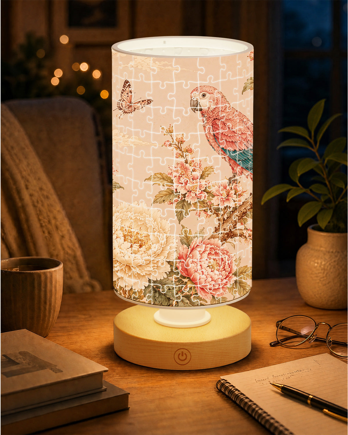 kaayee-night-light-parrot-in-the-blush-garden-nachtlicht-zylindrisch image 3