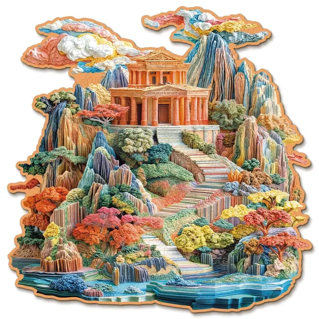 kaayee-colorful-palace-wooden-holzpuzzle-medium-tempel image 1