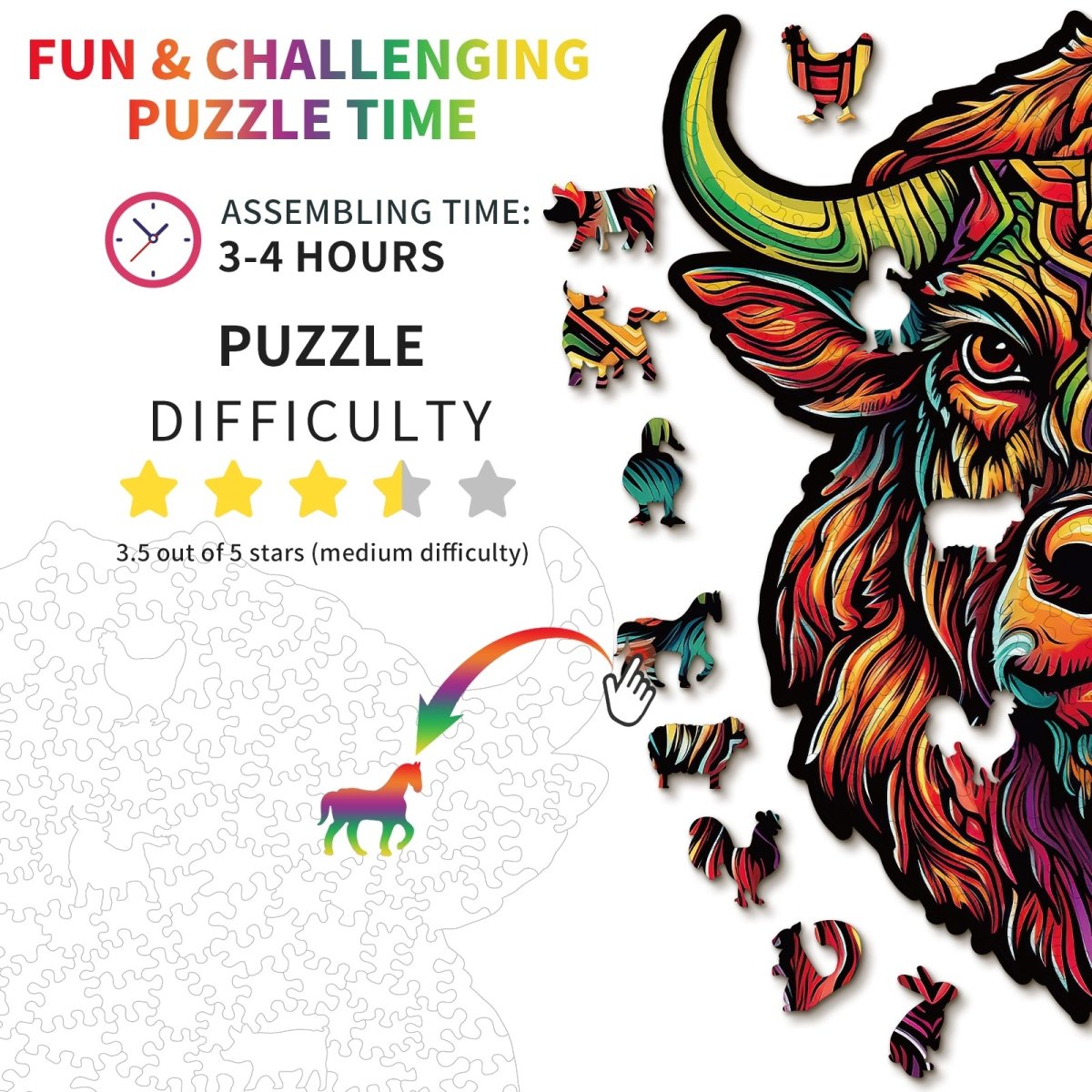 kaayee-wooden-puzzle-angry-bull-holzpuzzle-mittel-stier image 4