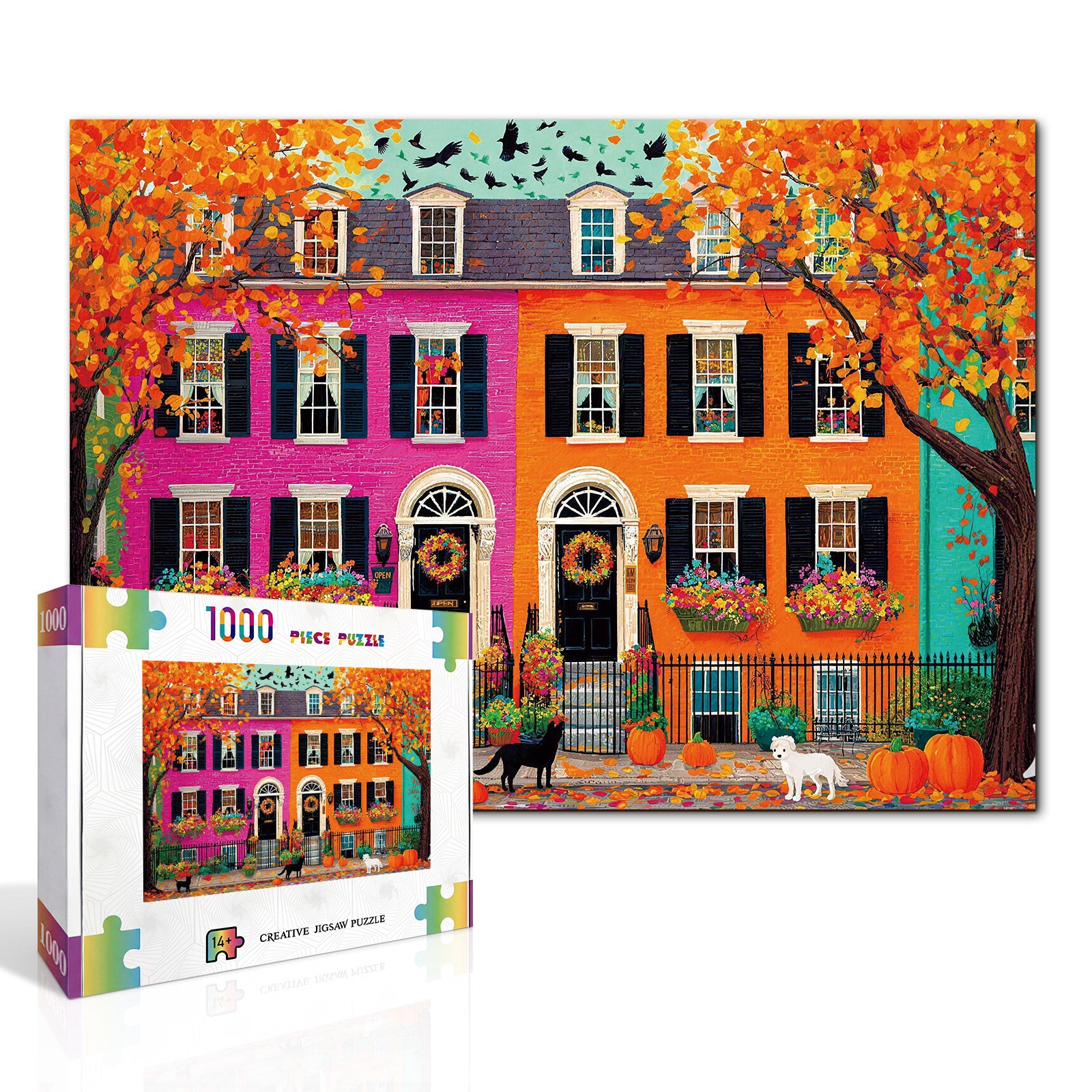 kaayee-pumpkin-street-townhouses-1000-teile-puzzle-eco-white-board image 2