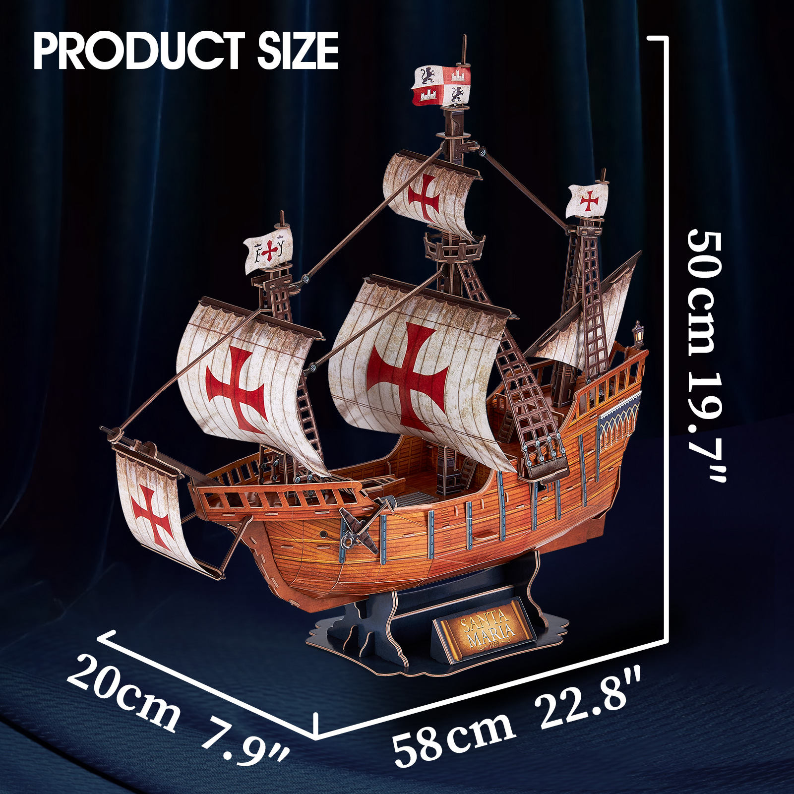 cubicfun-ships-t4038h-santa-maria-schiff-3d-puzzle-204-teile image 6