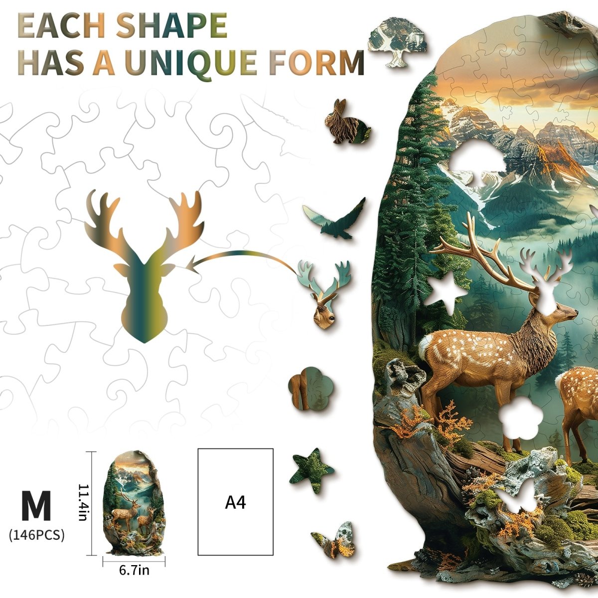 kaayee-wooden-puzzle-holzpuzzle-deer-forest-medium image 4