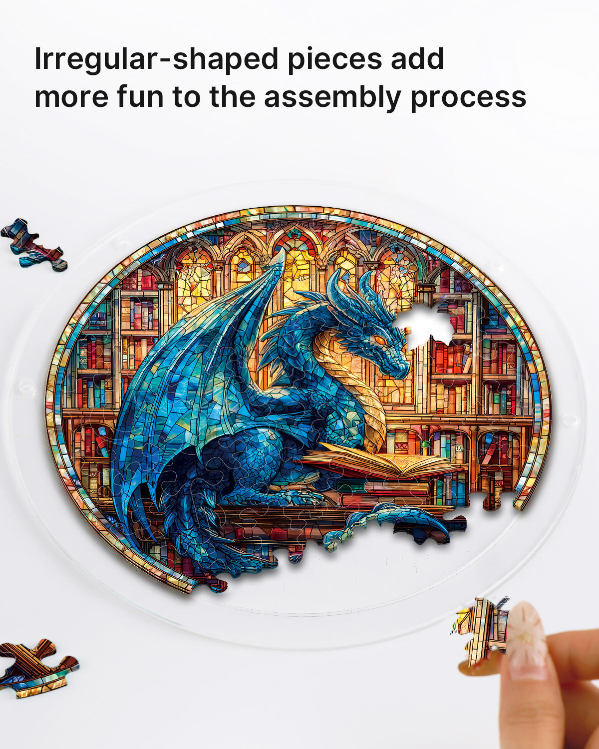 kaayee-suncatcher-puzzle-blue-dragon-library-klein-drache image 2
