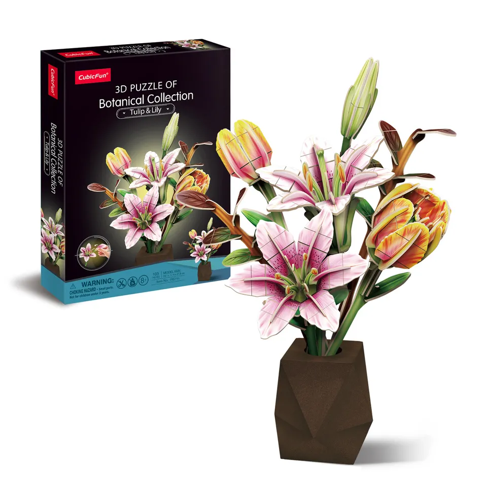 cubic-fun-botanical-collection-p871h-tulip-lily-3d-puzzle-blumen image 1