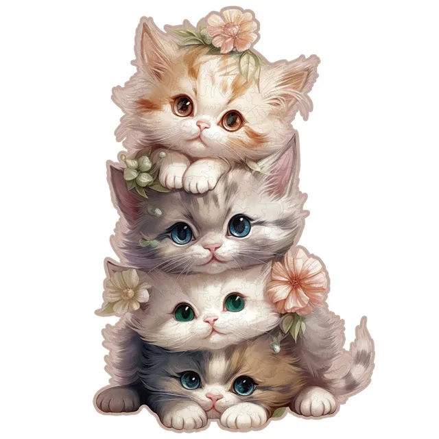 kaayee-wooden-puzzle-cute-kitten-holzpuzzle-katze-medium image 1