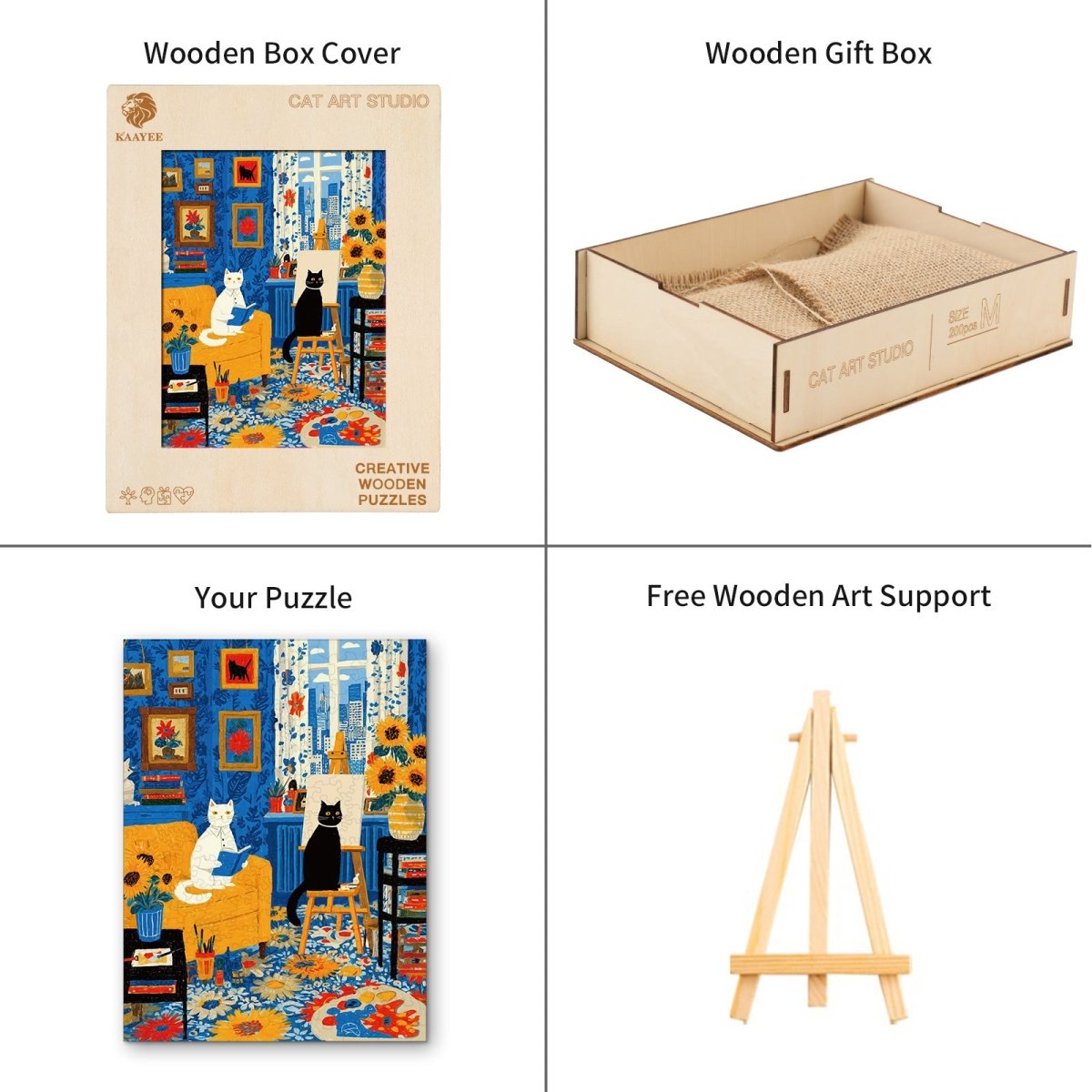 kaayee-wooden-puzzle-cats-art-studio-holzpuzzle-small image 4
