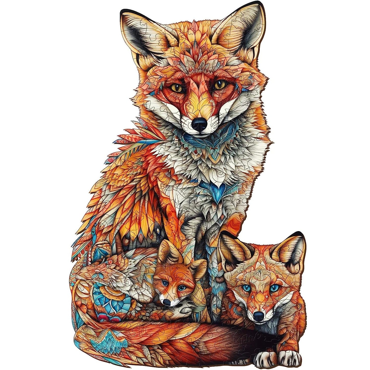 jigfoxy-fox-family-holzpuzzle-s-100-teile-f-chse image 1