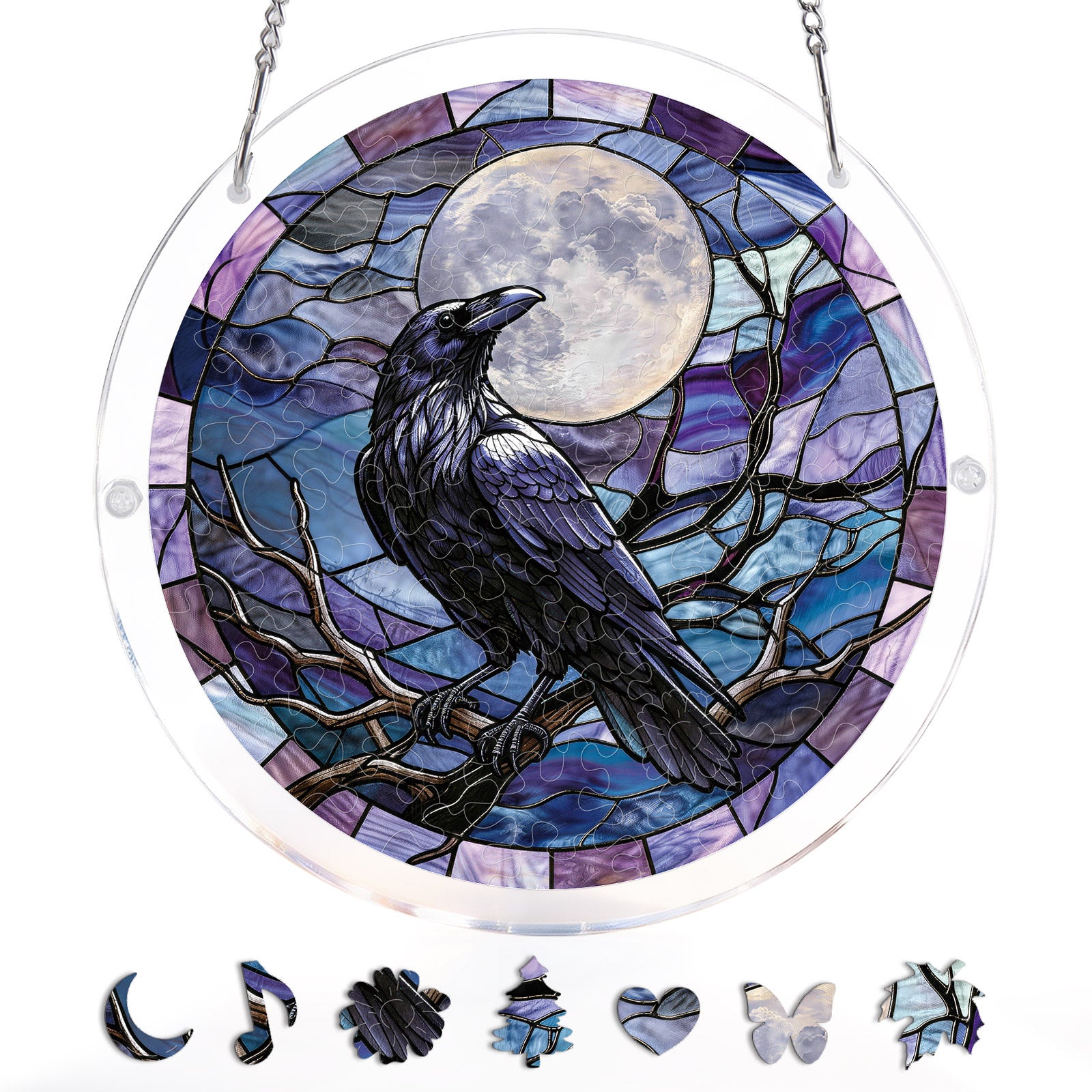 kaayee-suncatcher-puzzle-moonlit-raven-fensterbild-small-acryl image 3