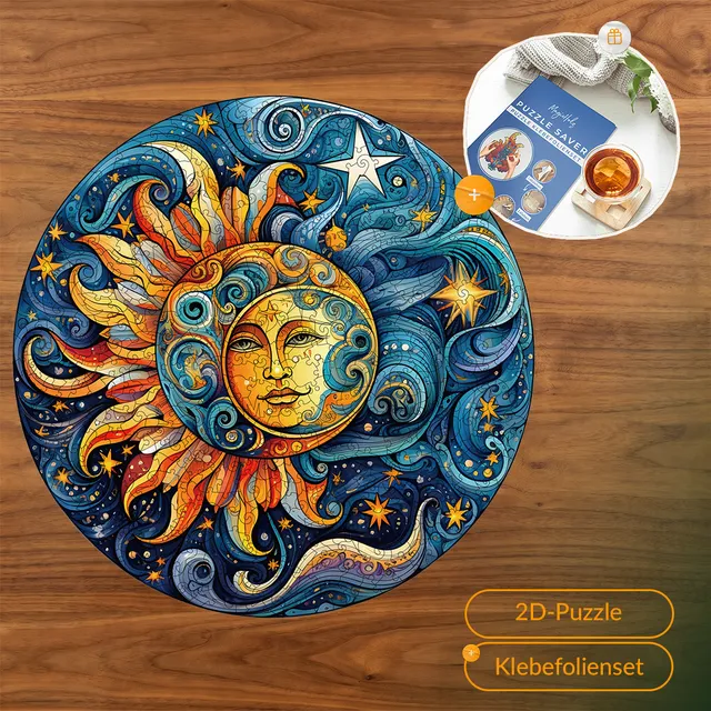 magicholz-harmonie-sonne-mond-mandala-holzpuzzle-set image 1