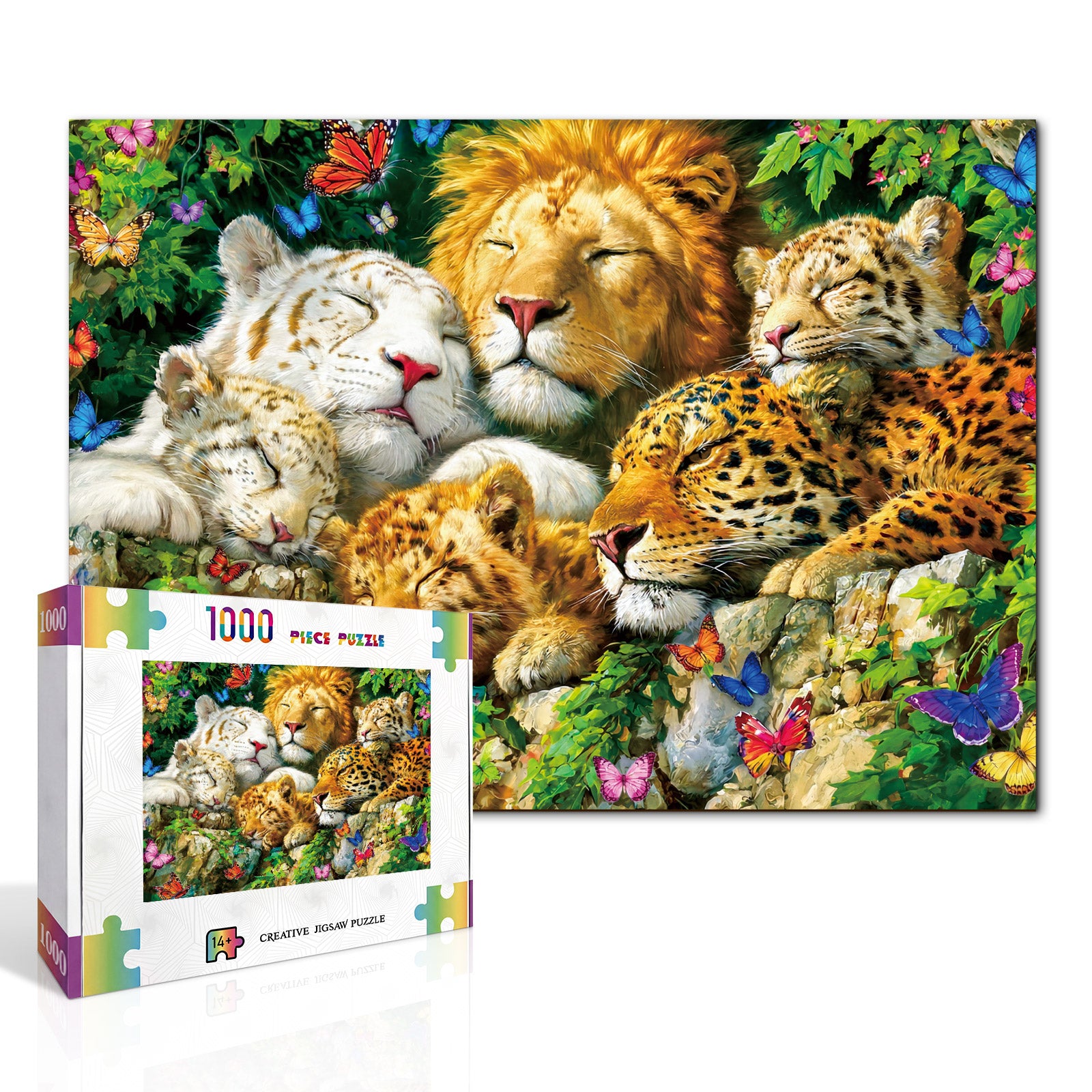 kaayee-sweet-dreams-in-the-jungle-kartonpuzzle-1000-teile-eco-white-board image 2