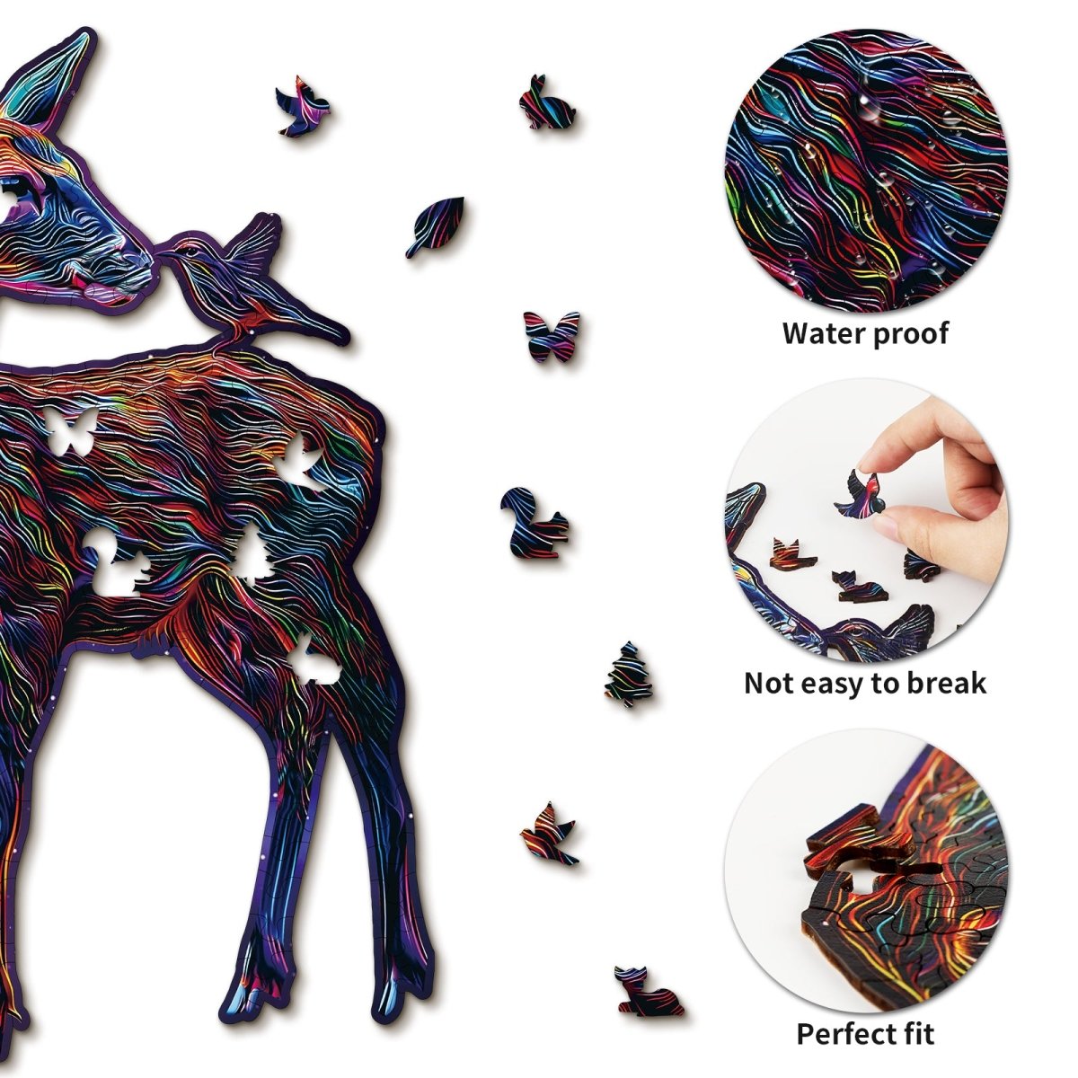 kaayee-wooden-puzzle-colorful-deer-holzpuzzle-medium-hirsch image 2