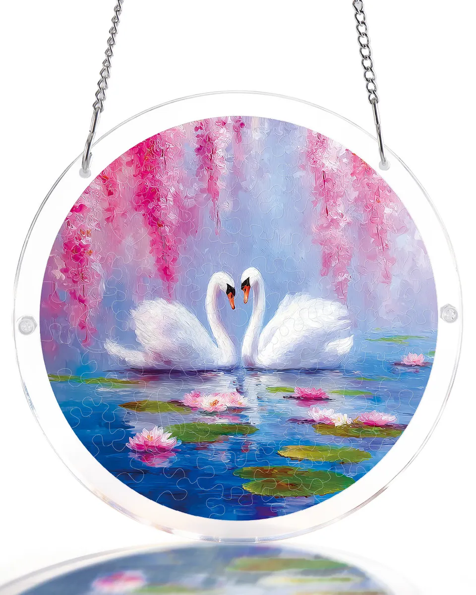 kaayee-suncatcher-puzzle-swans-blossom-suncatcher-small image 1