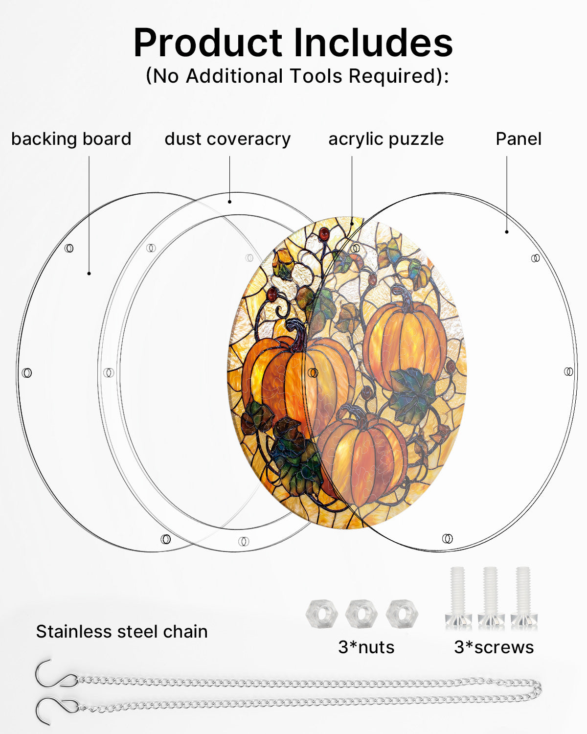kaayee-suncatcher-puzzle-harvest-pumpkin-acryl-fensterbild image 6