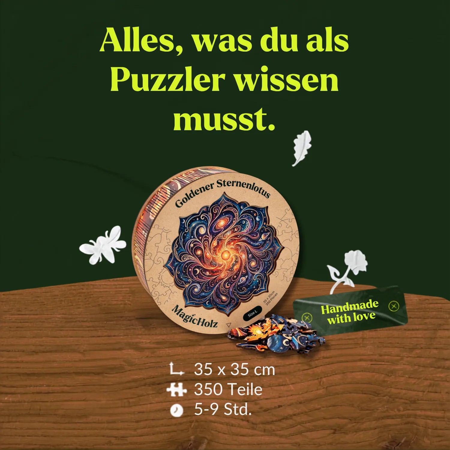 magicholz-holzpuzzle-goldener-sternenlotus-mandala-350-teile-35x35 image 6