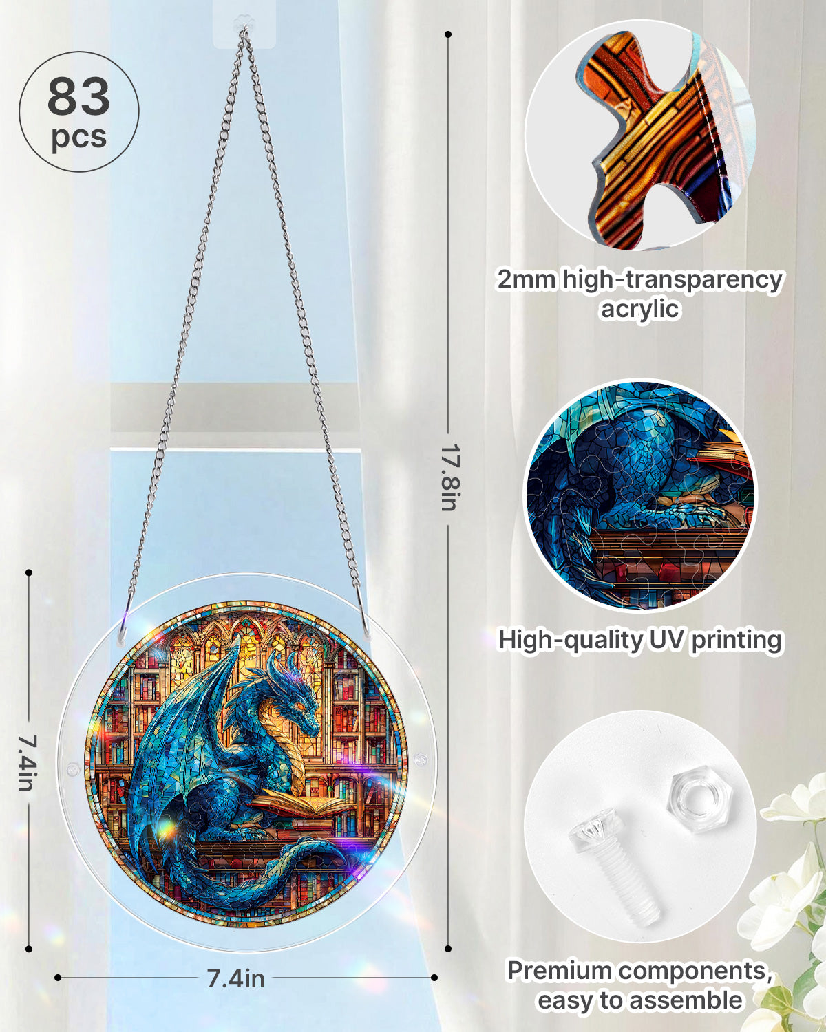 kaayee-suncatcher-puzzle-blue-dragon-library-klein-drache image 4