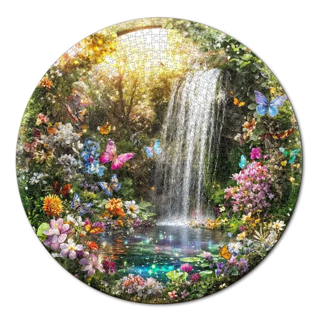 kaayee-cardboard-puzzle-butterflies-waterfalls-1000-teile-eco image 1