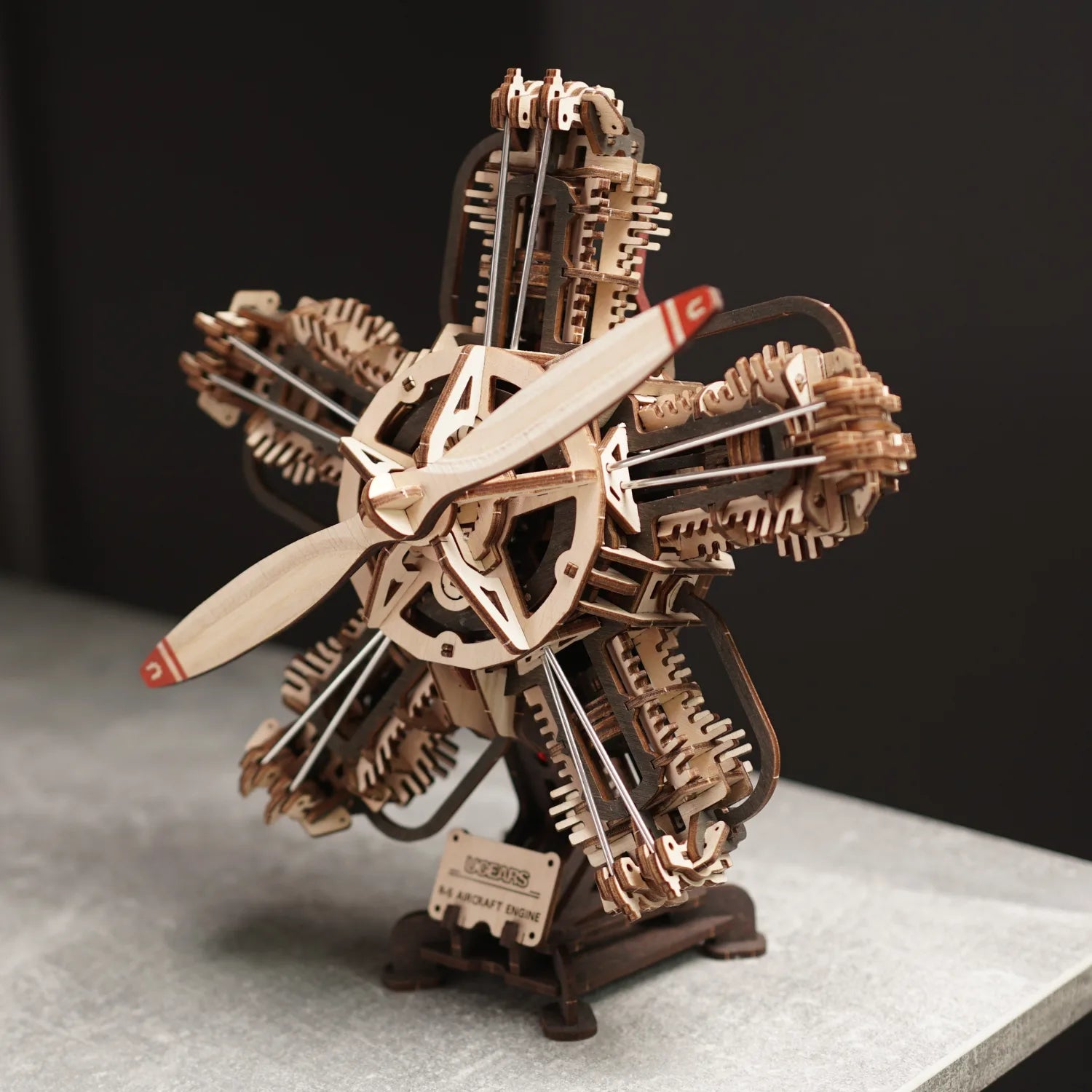 magicholz-mechanischer-bausatz-r-5-flugzeugmotor-holz-470-teile image 2