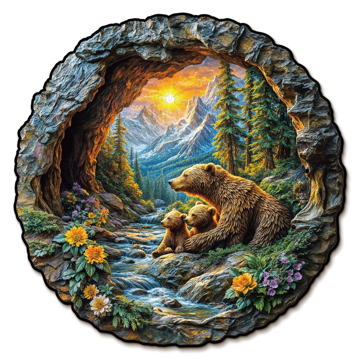 kaayee-wooden-3d-bear-embrace-holzpuzzle-medium-b-ren image 1