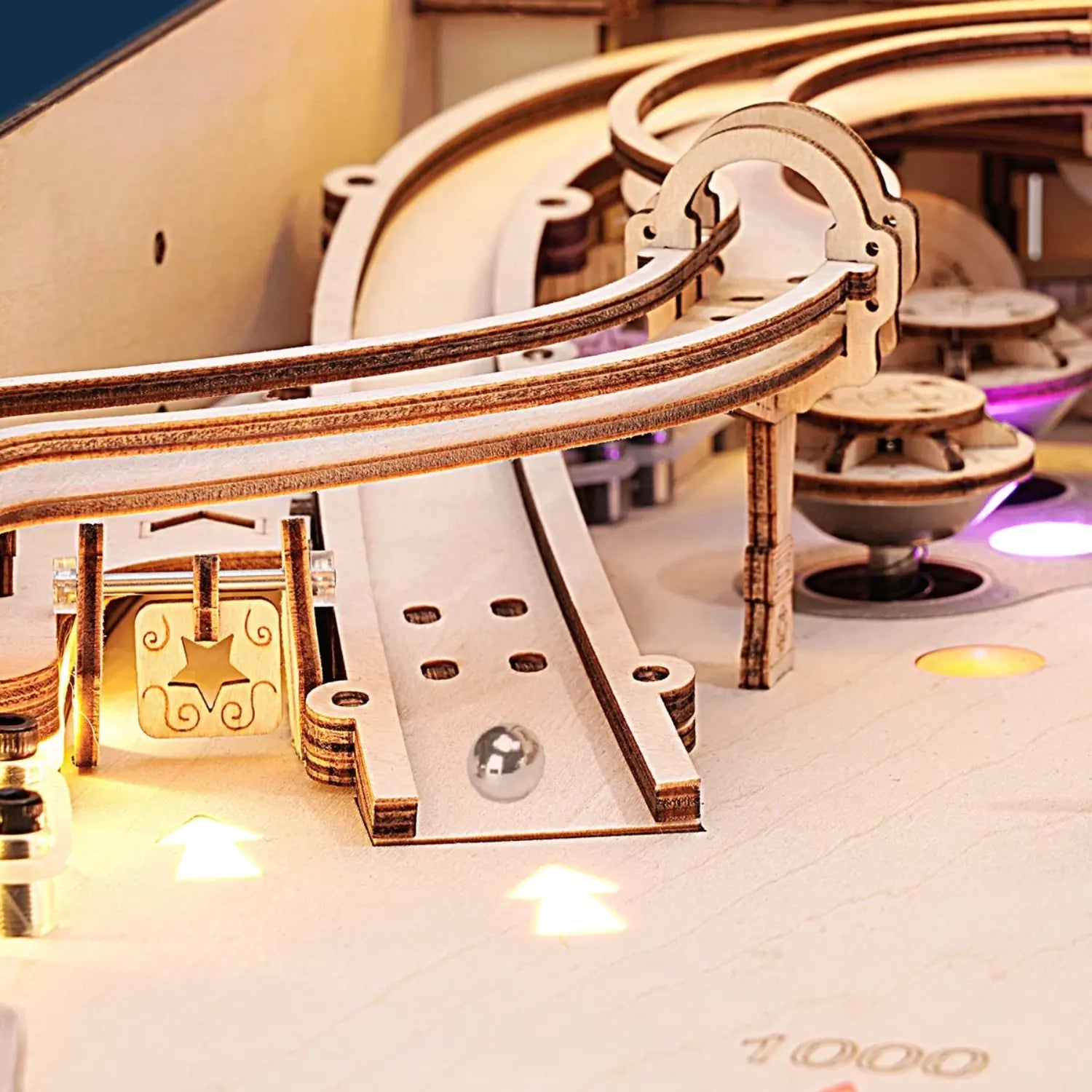 magicholz-mechanischer-bausatz-3d-pinball-flipper-starter-kit-mit-licht image 4