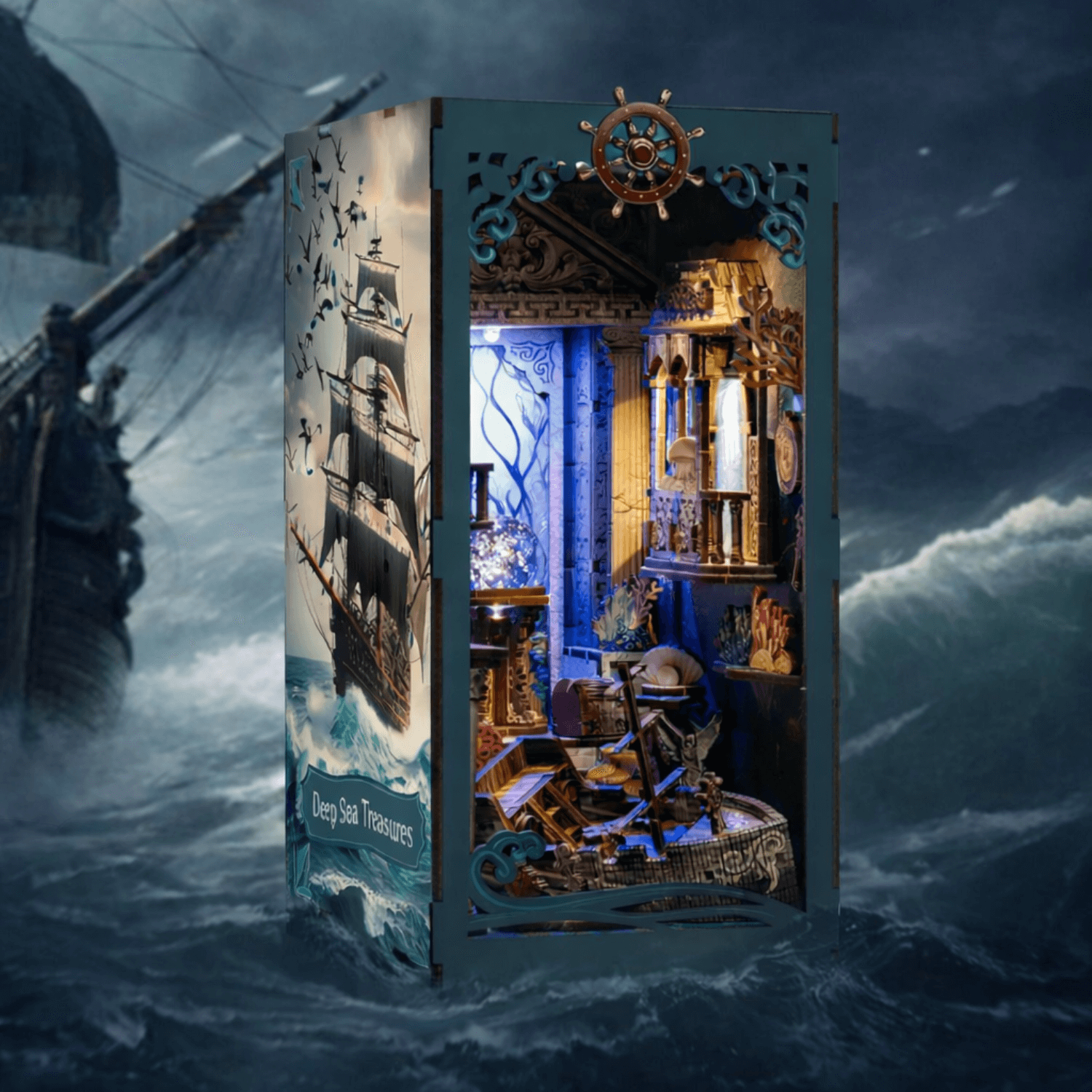 magicholz-deep-sea-treasures-book-nook-bausatz-mit-licht image 1