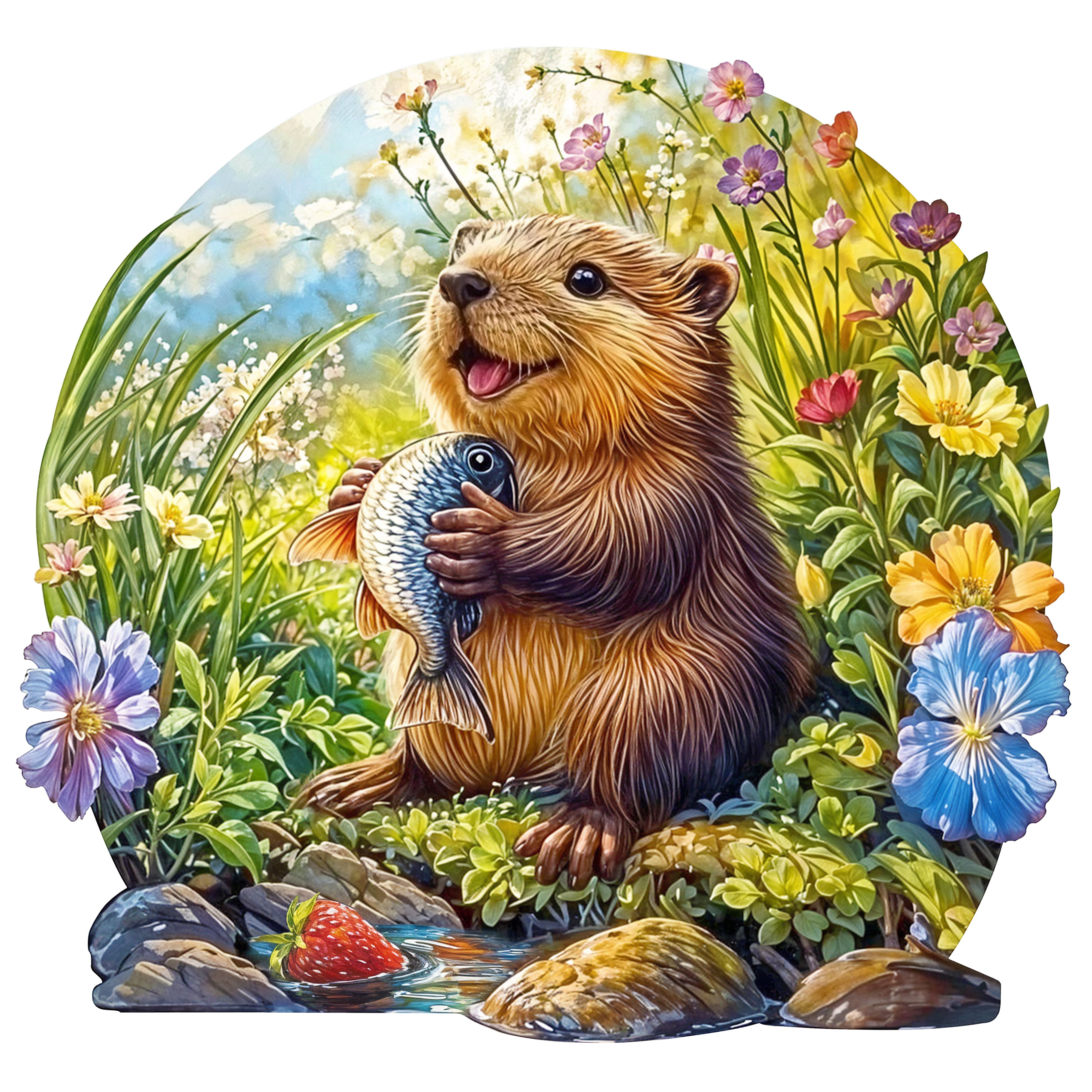 jigfoxy-otter-holzpuzzle-m-229-teile-otter-motiv image 1