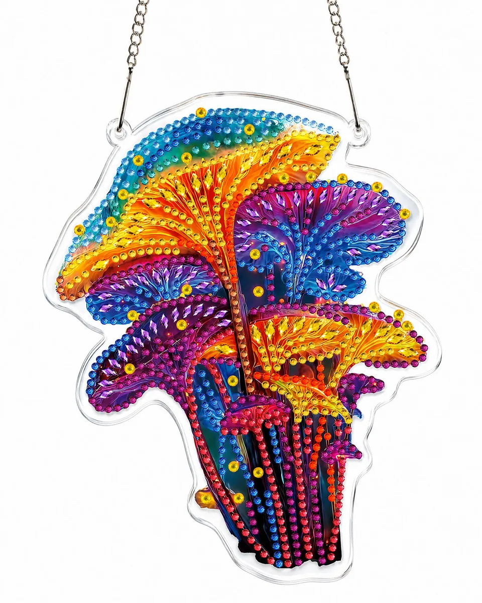 kaayee-suncatcher-puzzle-fantasy-rainbow-mushrooms-diy-set image 1
