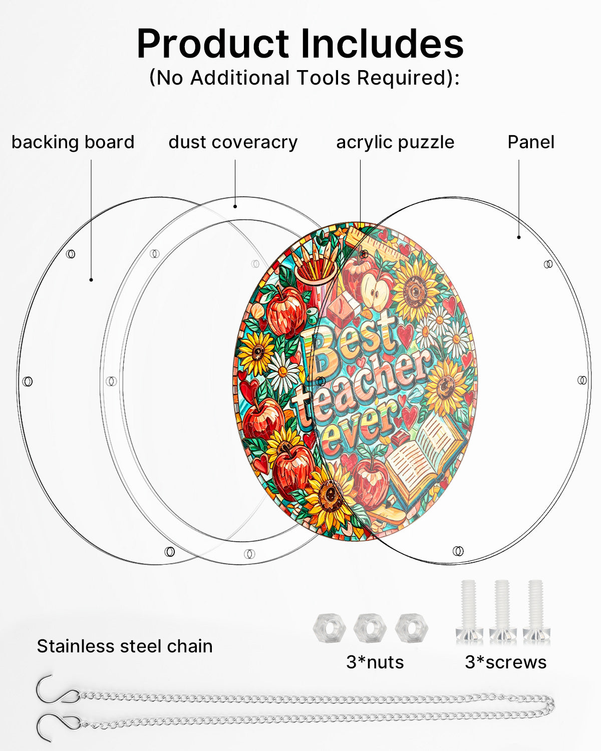 kaayee-best-teacher-ever-suncatcher-fensterbild-medium image 6