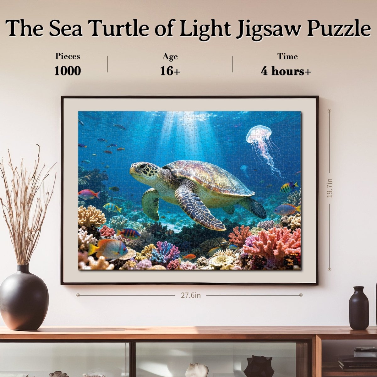 kaayee-sea-turtle-of-light-puzzle-1000-teile-eco-white-board image 4