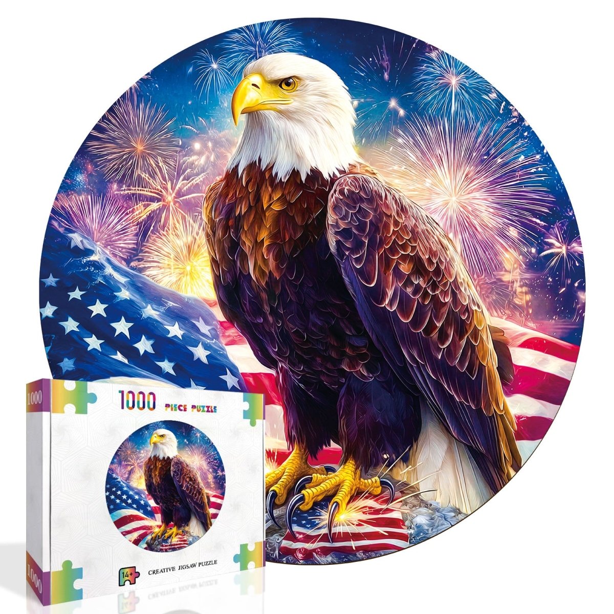 kaayee-cardboard-puzzle-bald-eagle-flag-1000-teile-eco image 2