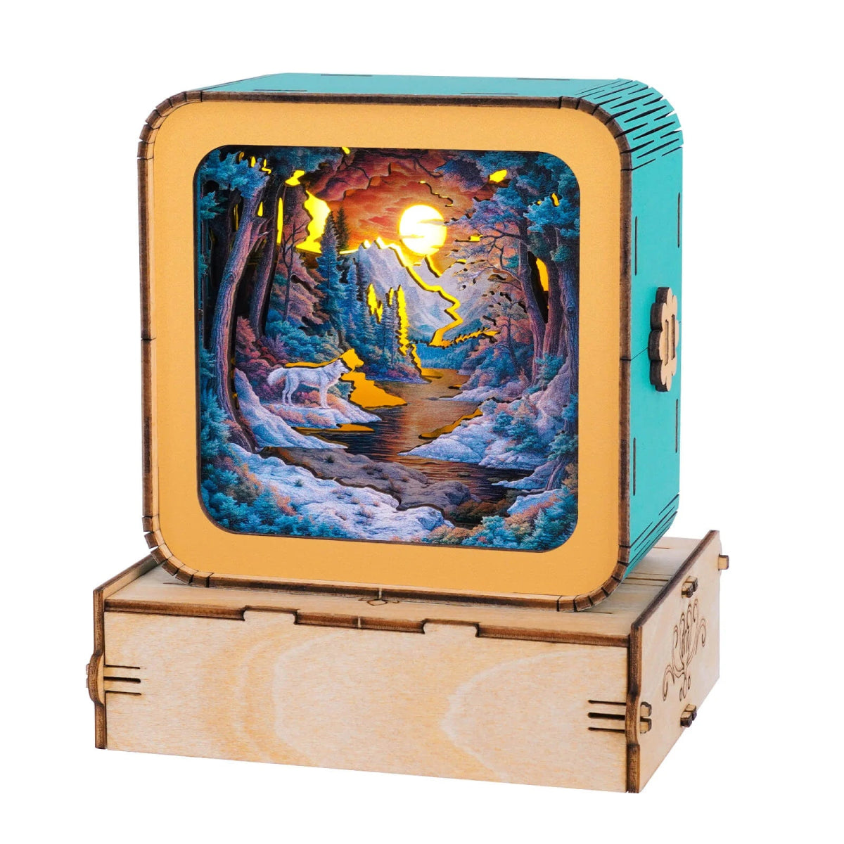 kaayee-forest-fantasy-wolf-nachtlicht-holzbausatz-lampe image 4
