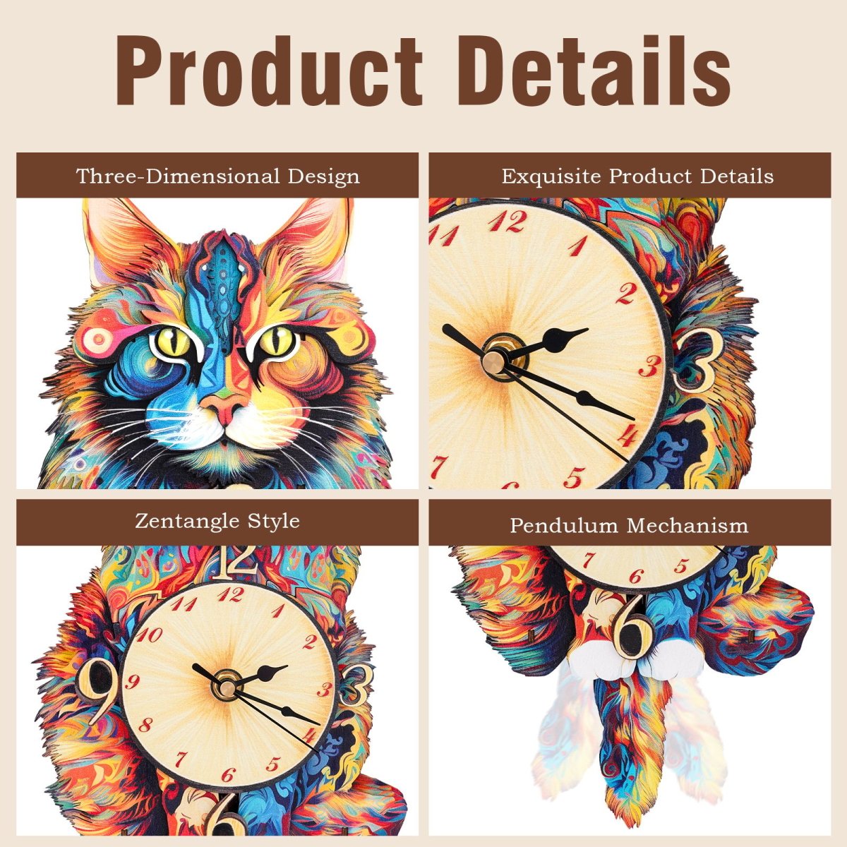 kaayee-clock-kit-maine-coon-cat-holzuhr-bunt image 3