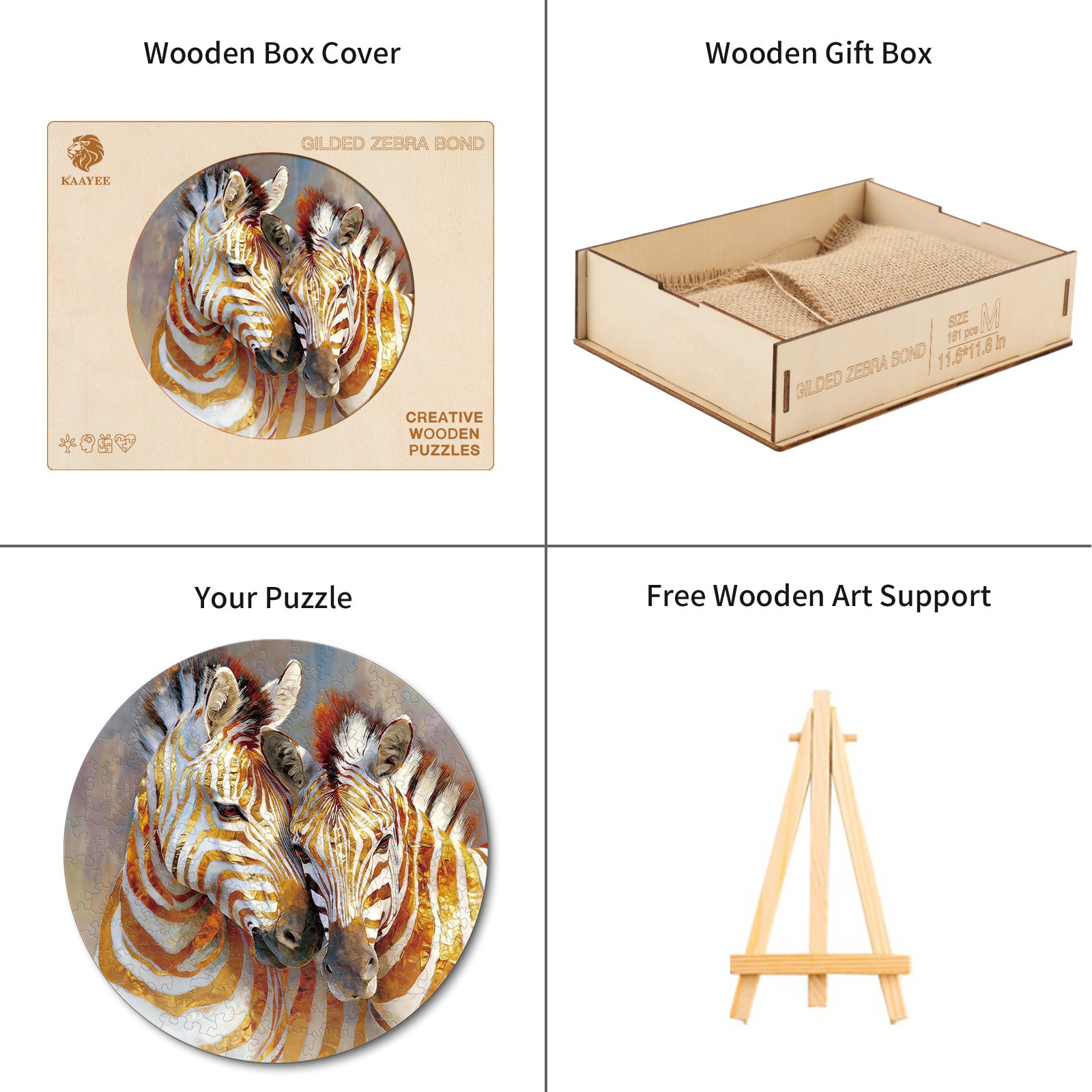 kaayee-wooden-puzzle-gilded-zebra-bond-holzpuzzle-medium-zebra image 4