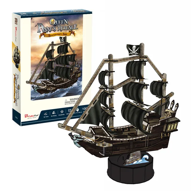 cubicfun-pirates-world-t4035h-queen-anne-s-revenge-schiff-3d-puzzle image 1