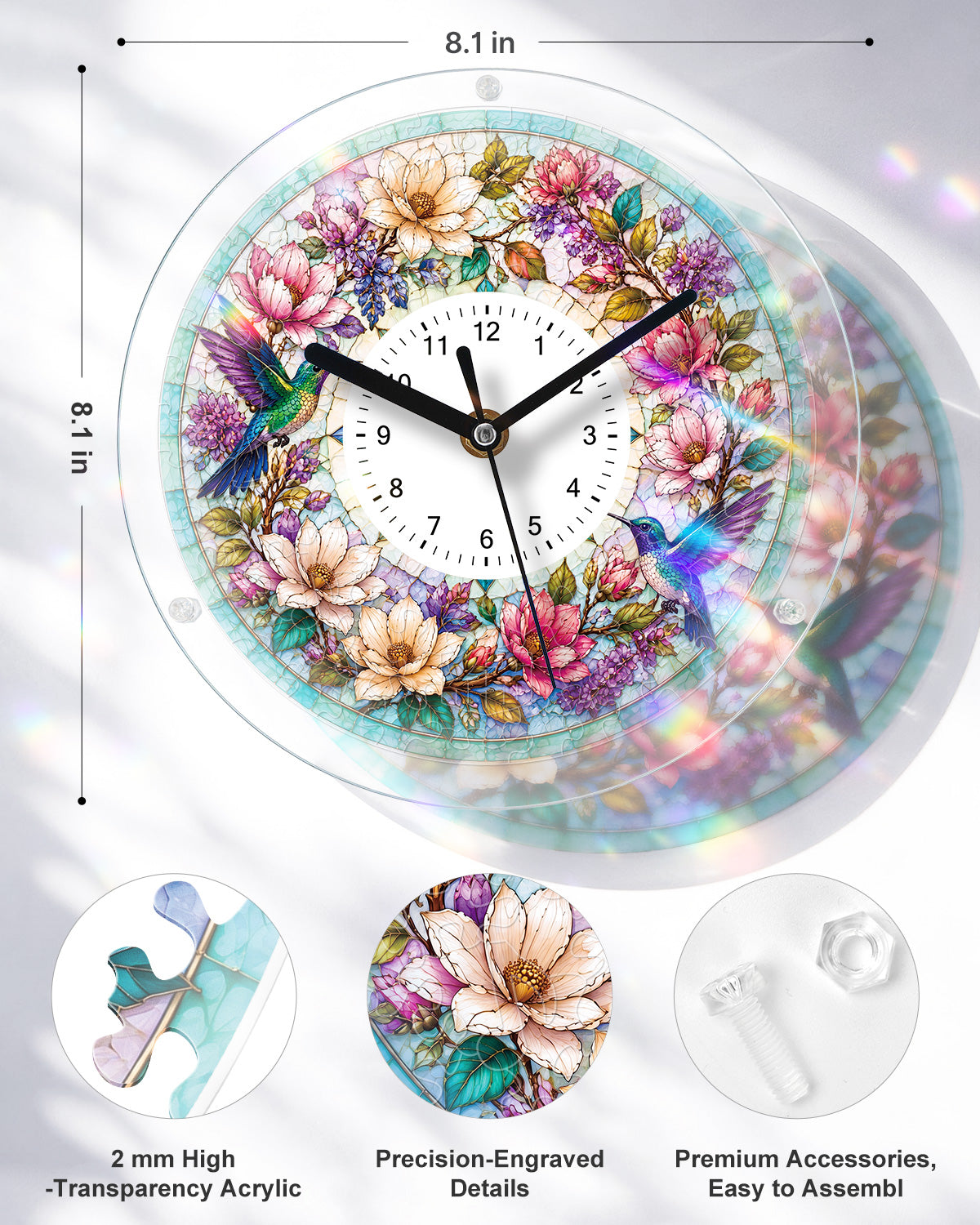 kaayee-clock-kit-hummingbird-garden-puzzle-uhr-regular image 3