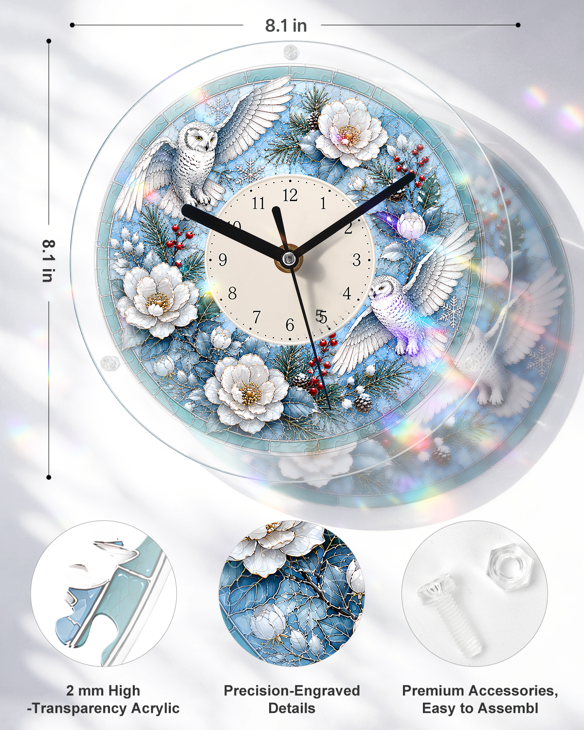 kaayee-clock-kit-winter-wonderland-snowy-owl-wanduhr-regular image 3