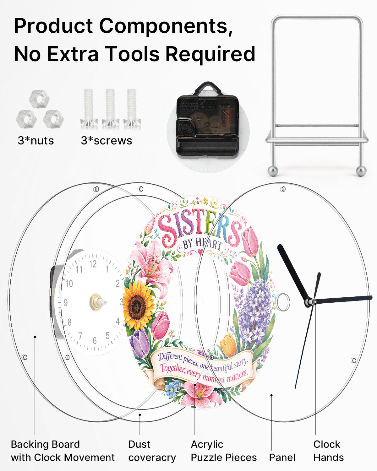 kaayee-clock-kit-for-sisters-wanduhr-regular-size-acryl image 6