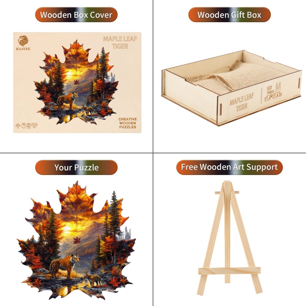 kaayee-wooden-puzzle-maple-leaf-tiger-holzpuzzle-medium image 3