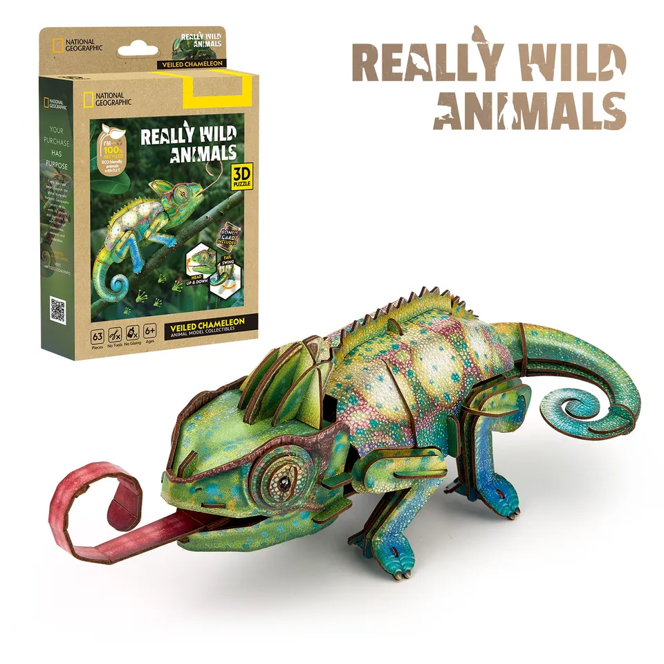 cubicfun-really-wild-animals-ds1186h-veiled-chameleon-3d-puzzle-tier image 1
