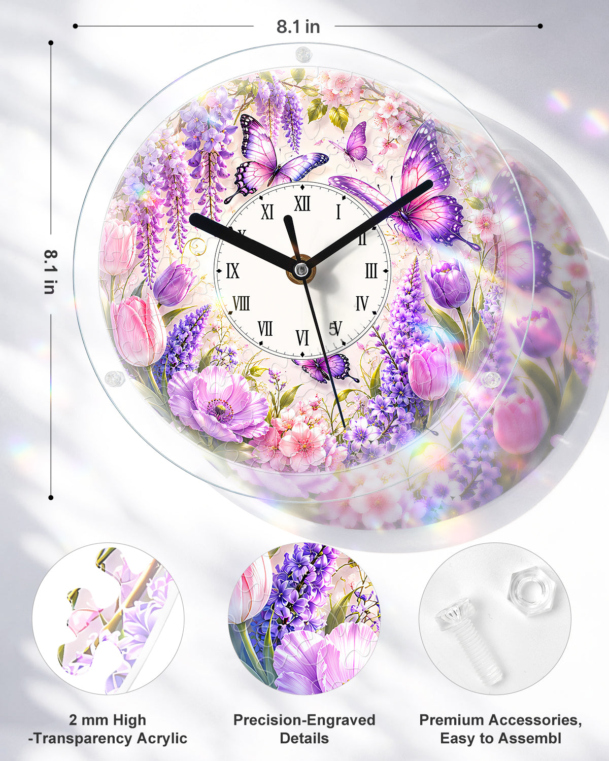 kaayee-clock-kit-wisteria-butterfly-acryluhr-regular-size image 3
