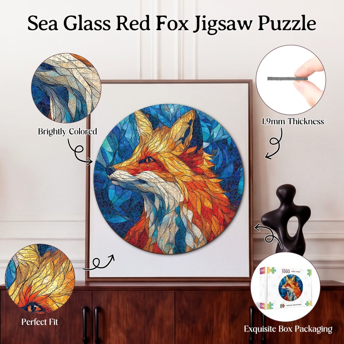 kaayee-sea-glass-red-fox-puzzle-1000-teile-eco-white-board-fuchs image 3